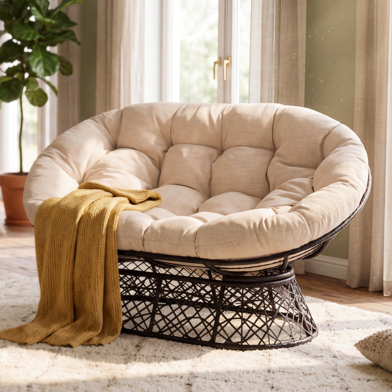 Fauteuil Papasan Ariyelle, Mélange de polyester beige