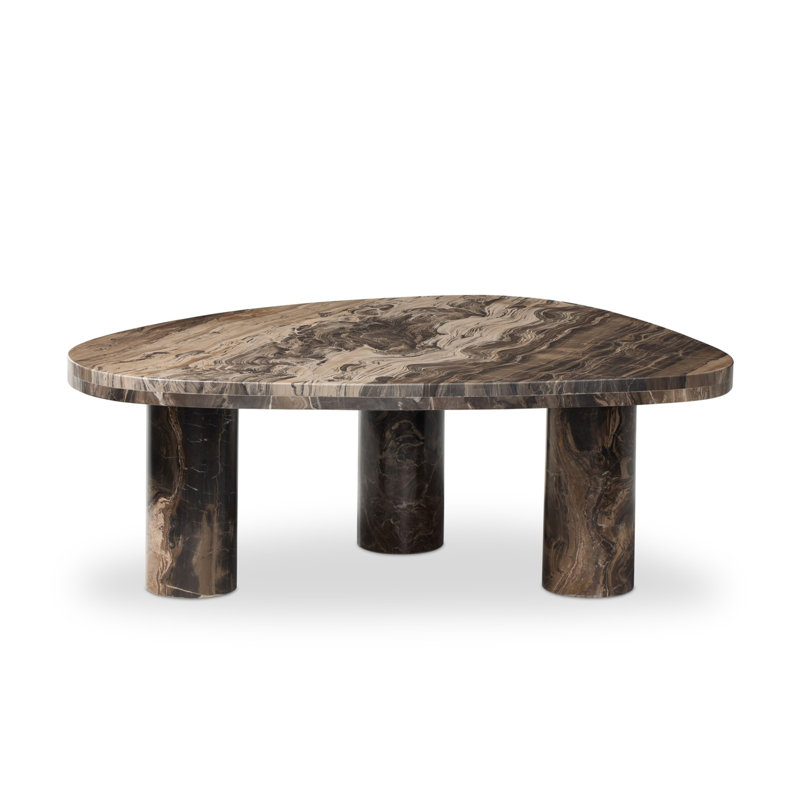 Zion Marble Coffee Table, 12.75" H x 25.5" L x 36" W