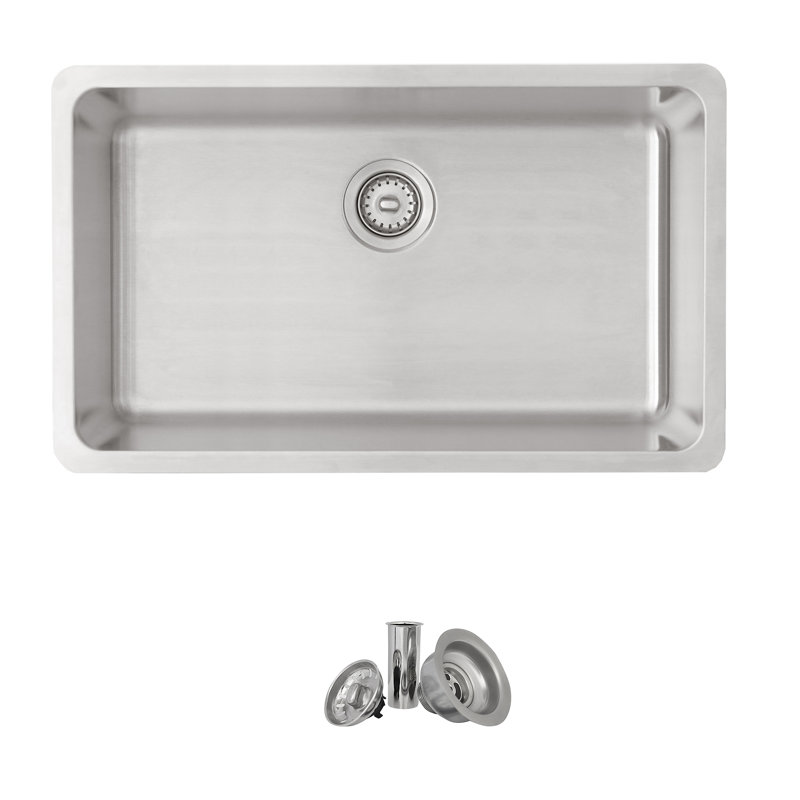 Stylish Malaga Dual-Mount 30" Stainless Steel Single Bowl Kitchen Sink