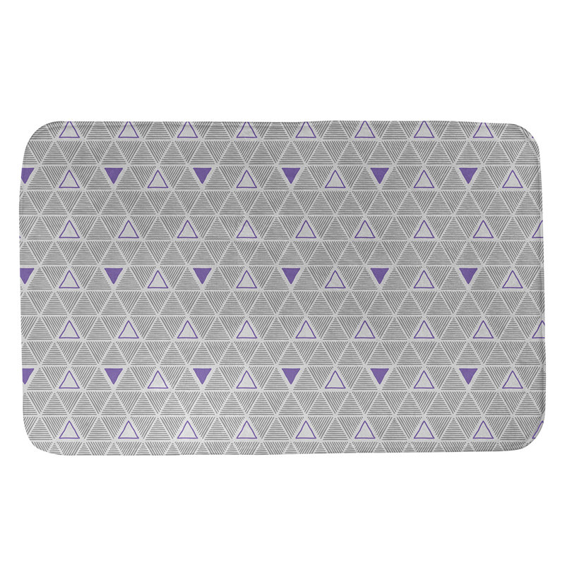 Jordao Memory Foam Non-Slip Bath Rug, 21" W x 34" L, Purple Accent