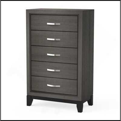Mobilier de chambre à coucher de style contemporain à deux tons avec pieds en bois et barre de nickel de style contemporain