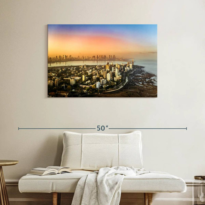Vue aérienne de Ravi Mumbai City, H 26 po x l 39 po