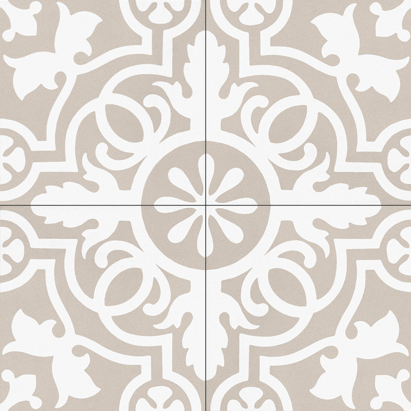 Bliss 8-in. Encaustic Spanish/Moroccan Patterned Matte Porcelain Wall and Floor Tile, Victorian