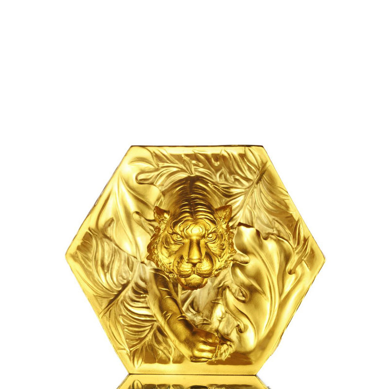 Tigre de cristal, zodiaque chinois, avancée courageuse, Ambre clair