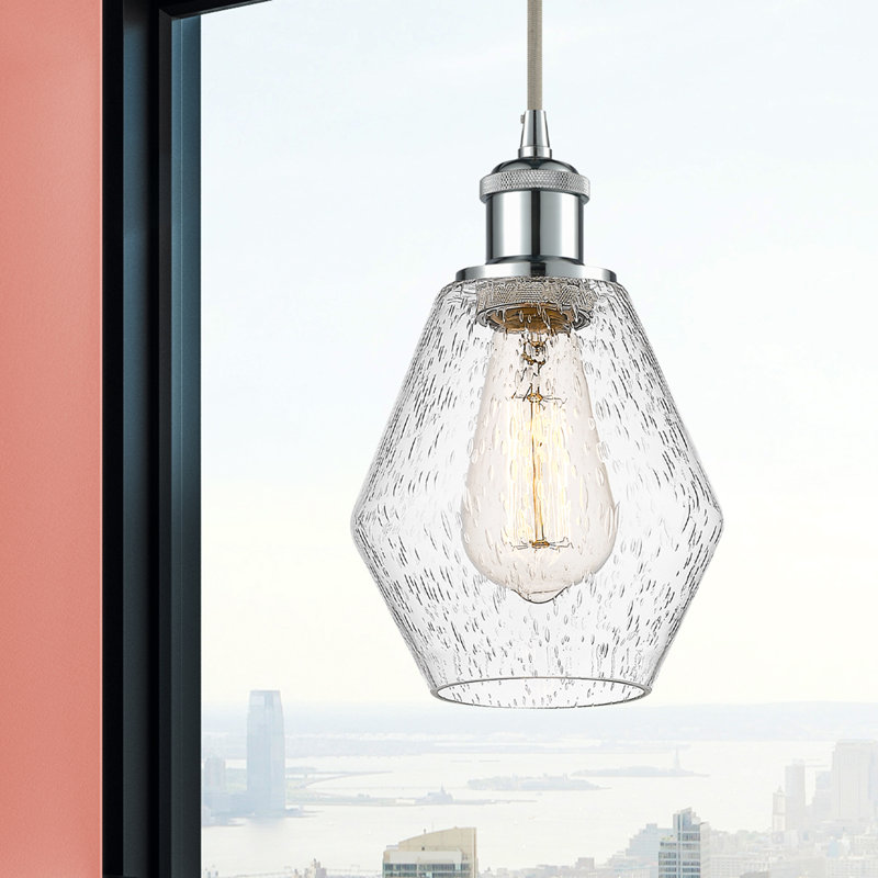 Luminaire suspendu simple à 1 lumière Gabbie, Brun