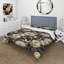 Ensemble de housse de couette à motif floral beige et noir-679448462