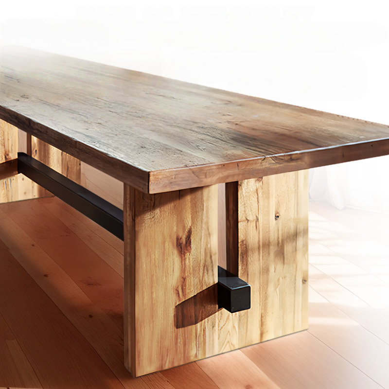 Table de salle à manger rectangulaire en bois massif de style moderne, H 29,53 po x L 55,12 po x l 27,56 po
