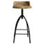Tabouret de bar pivotant réglable industriel avec dossier