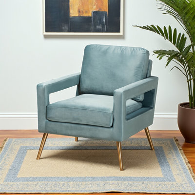Arbaaz 29.1" W Tufted Velvet Armchair by Everly Quinn
