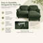 Canapé d'angle modulaire Elarquess Cloud pour 2 personnes avec pouf amovible, assise profonde en chenille, coussins en mousse haute densité et ressorts, 2 petits coussins lombaires-748610046