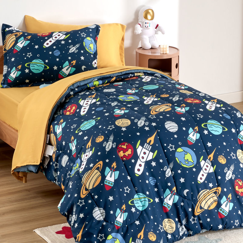 Sleep Zone Kids Rocket Galaxy Bedding Set Reviews Wayfair