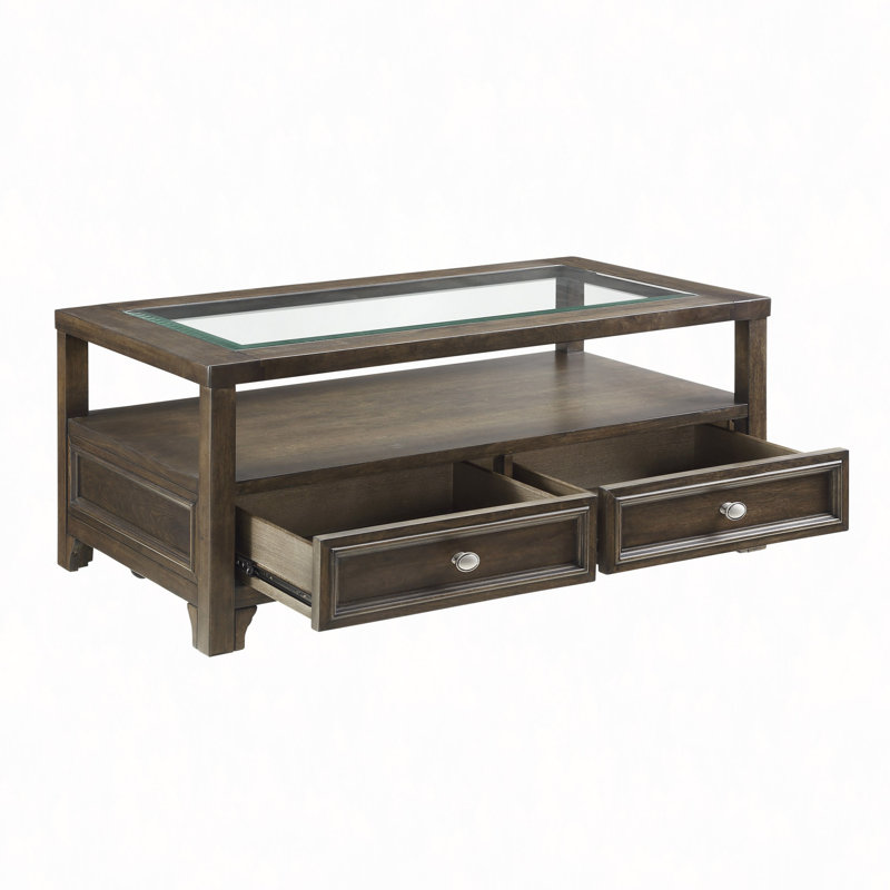 Table basse moderne avec tablette et tiroirs