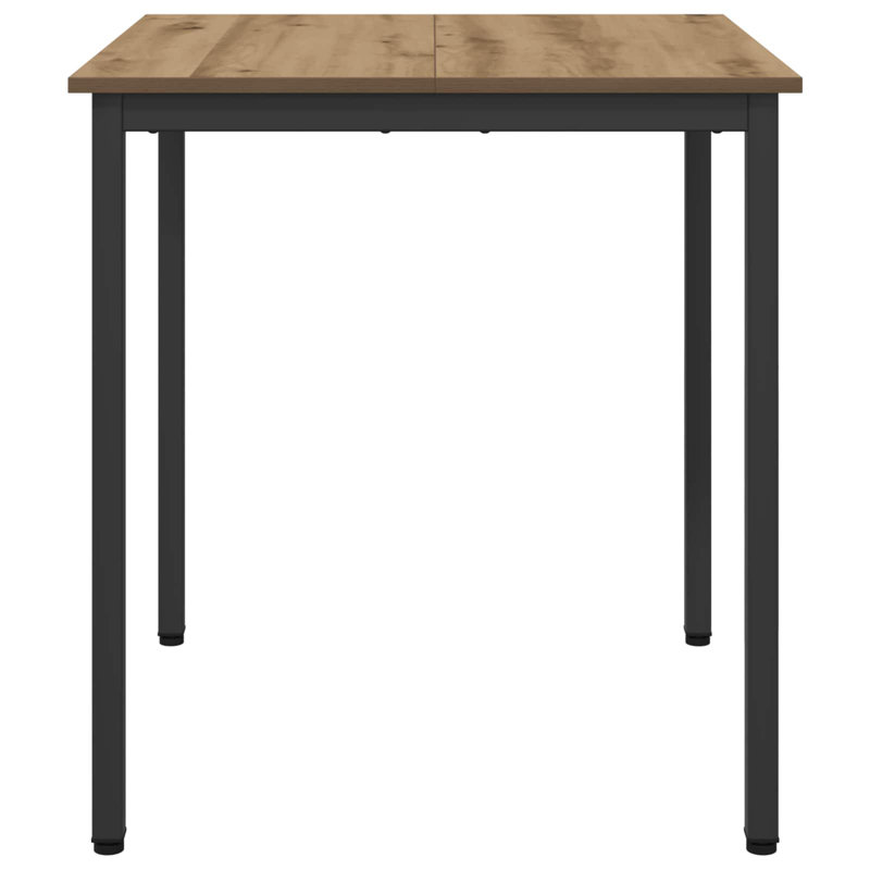 Metal Base Dining Table, 75cmH x 70cmL x 70cmW, Light Brown