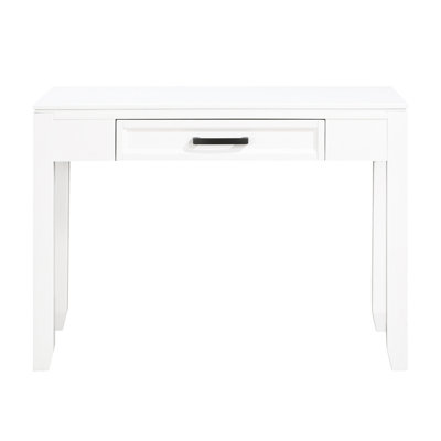 Bureau d'écriture rectangulaire avec tiroir, blanc