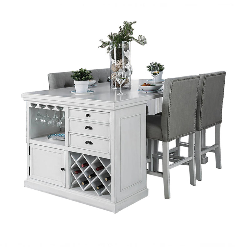 Ensemble repas pour 4 personnes à hauteur de comptoir