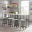 6PC Industrial Dining Table And Stools Set Grey-101772582-101575894