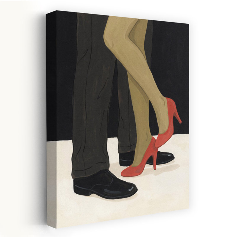 «Dancing Couple's Legs», art mural abstrait romantique, H 18 po x l 12 po