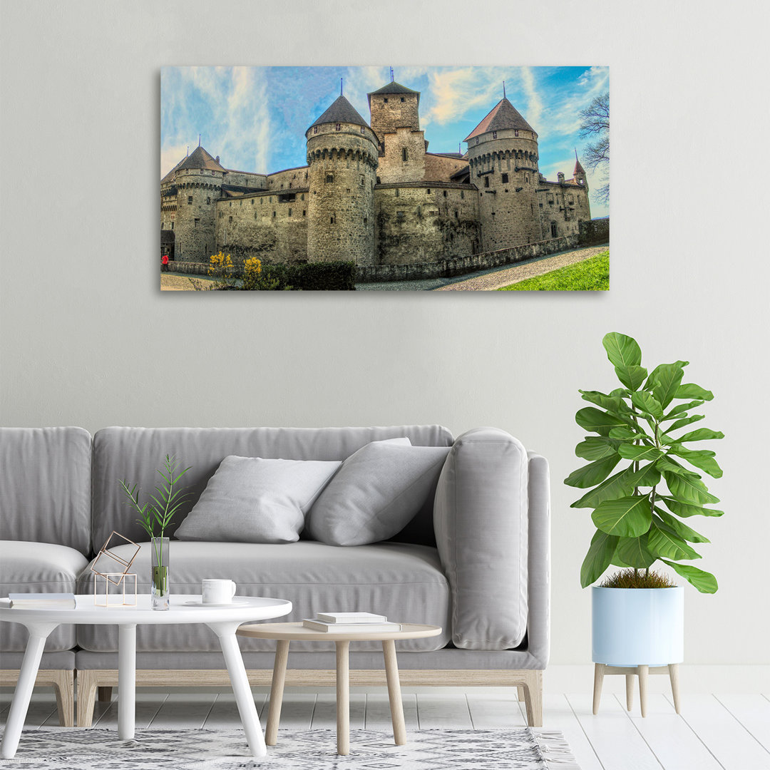 Castle In Switzerland - No Frame Print on Canvas