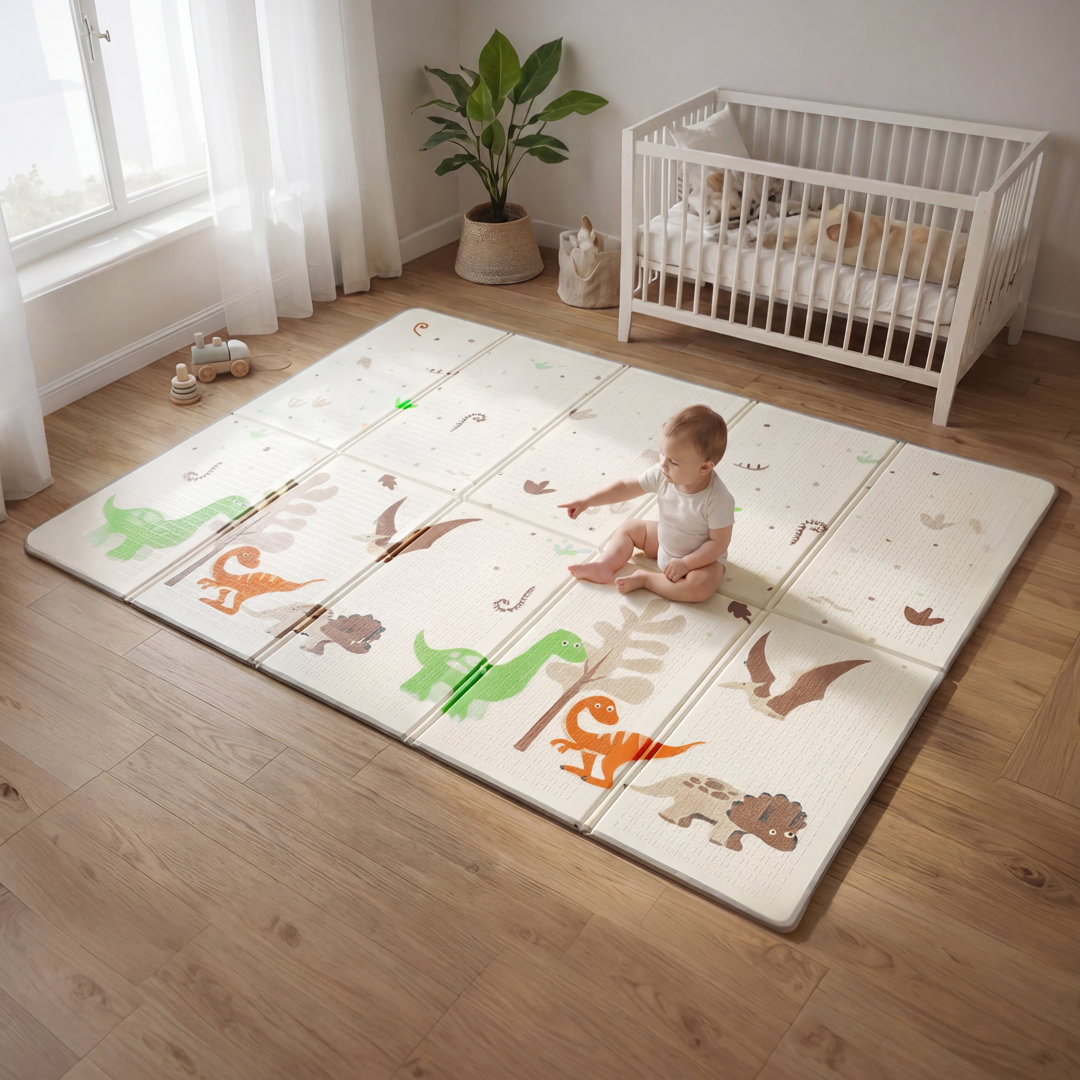 Double-sided Toddler Play Mat, Dinosaur & Jungle