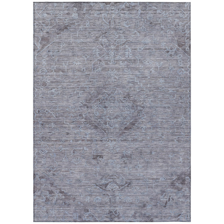 Machine Washable Indoor/Outdoor Chantille ACN1111 Blue