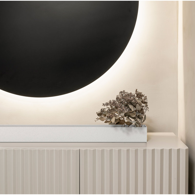 Boîte à fleurs en plastique Geo Series, H 3 po x l 32 po x P 3,5 po, Blanc, Ensemble de 2