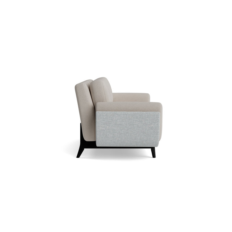 Regatta 90 Sofa, PerformanceBoucle-DoveGray/Textured Weave-Sky Blue, Black