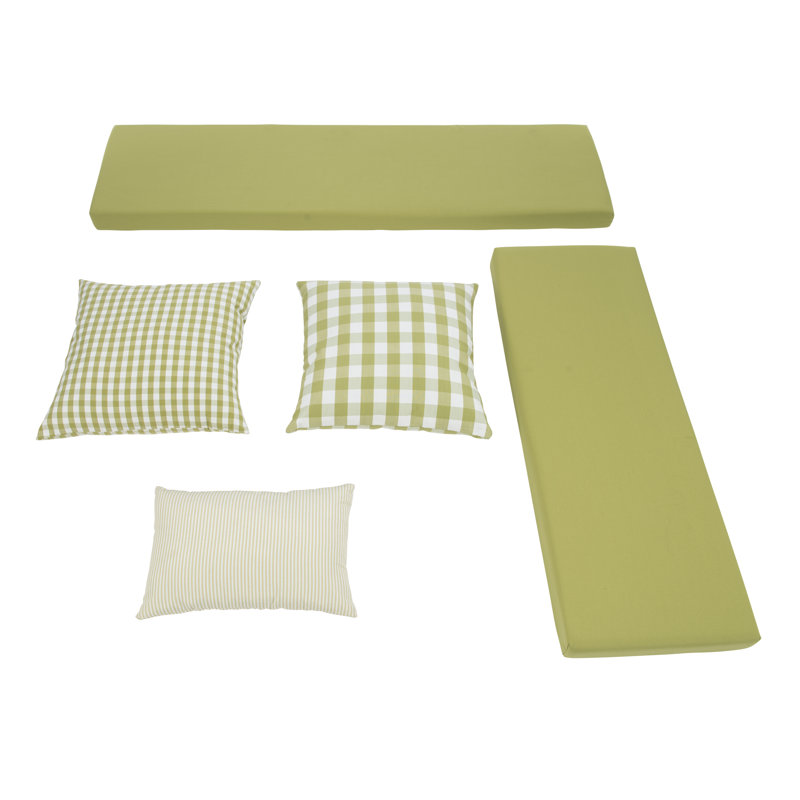 Eslick Nook 5-Piece Cushion Set, Green