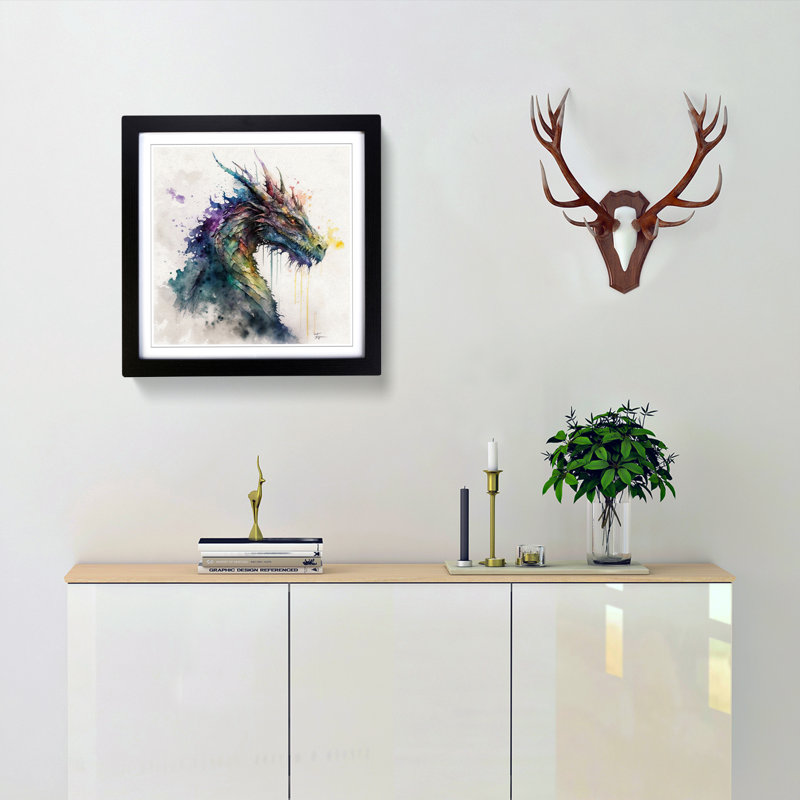 Single Picture Frame Print on Wood, Black