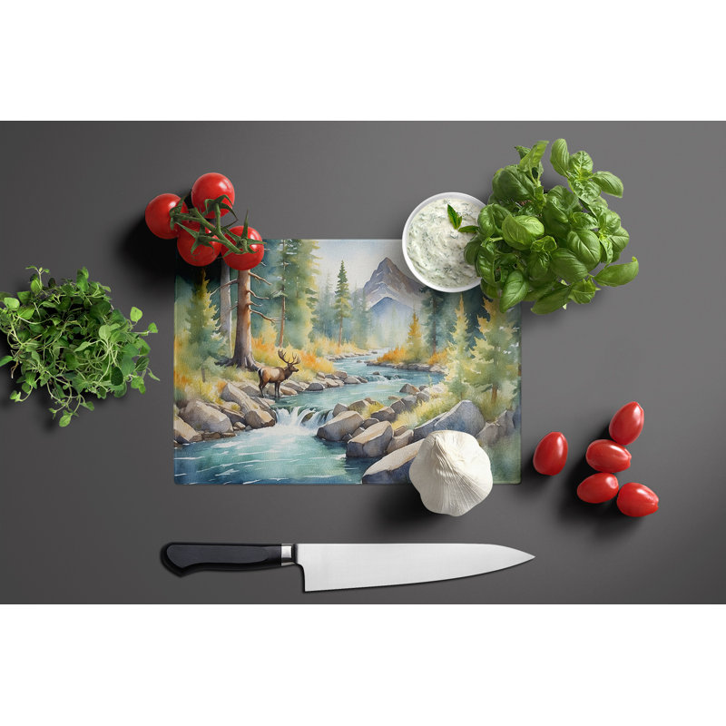 Mountain Stream Glass Cutting Board