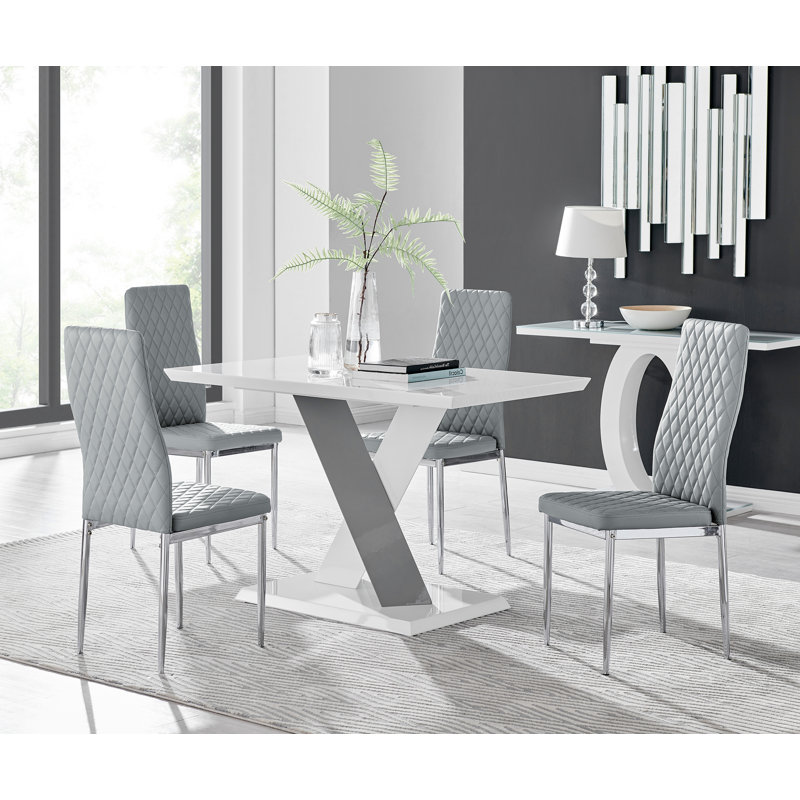 Eubanks 5 - Piece Dining Set, Gray/Silver