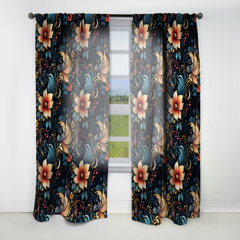 Classic Elegance Paisley Pattern - Glam Velvet Curtain - Room Darkening - 1 panel, 52" W x 108" L