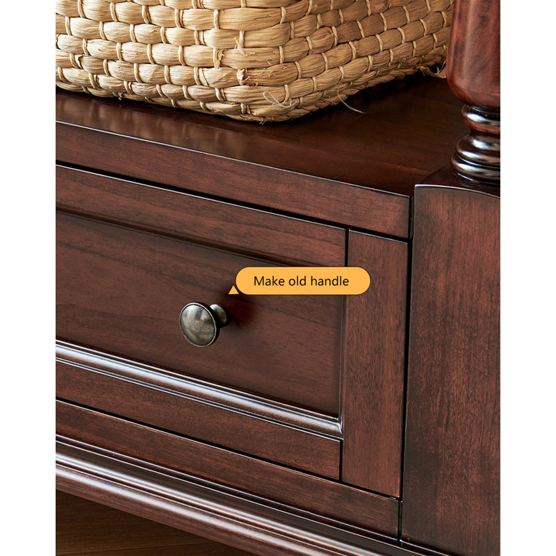55.12" Dark brown Rectangular Solid Wood Console Table