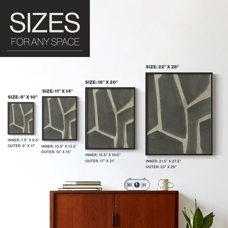 Puzzle Piece I Framed Print - Solid Wood, 15" H x 12" W, Black Framed