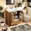 Meuble-lavabo spacieux et moderne avec lavabo en céramique, structure en bois de pin