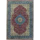 Bikaner Wool Oriental Area Rug in Red/Blue/Beige