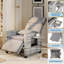 Chaise de patio inclinable réglable, fauteuil d'extérieur en rotin avec dossier et repose-pieds, coussin amovible-129346643-129346645