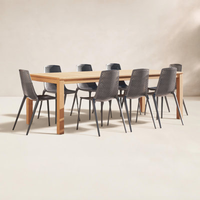 Anautica 88" Eucalyptus Patio Dining Set