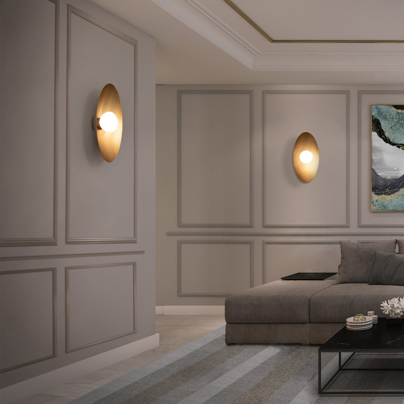 Glamour 1 - Light LED Flush Mounted Sconce, Aged Brass, 2700K