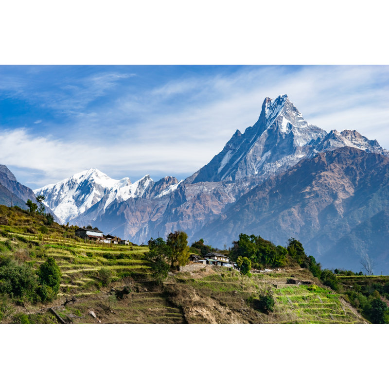 Machhapuchhre And Terraced Fields, Nepal - Wrapped Canvas Print, 51cm H x 76cm W x 3.8cm D