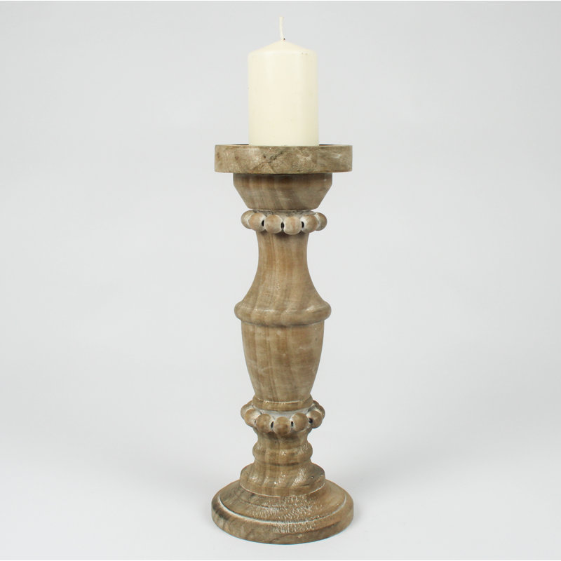 Wood Tabletop Candlestick