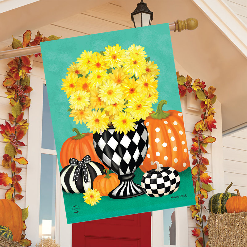 Drapeau de maison Harlequin Mums 28x40