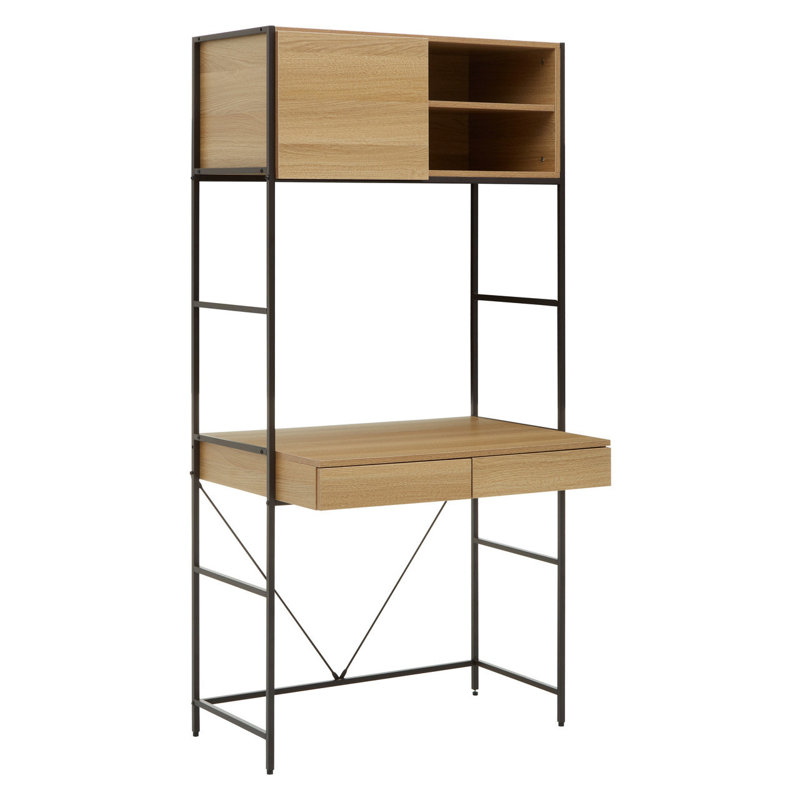 Jermany Computer Desk, Brown/Black