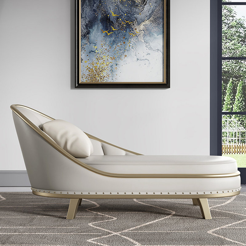 Luxueuse chaise longue d'intérieur, structure robuste, Accoudoir à gauche (vu de face)