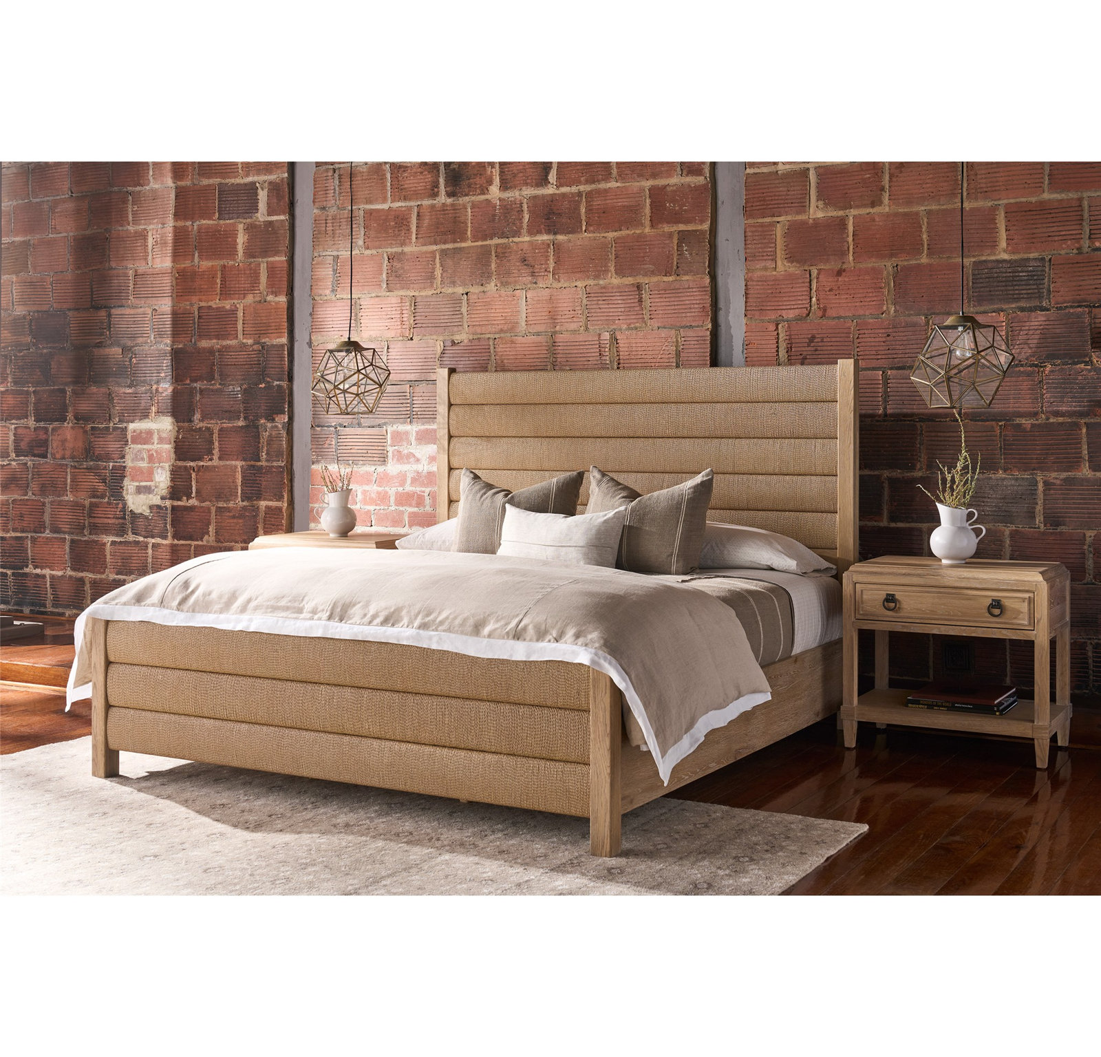 Hayes 1-Drawer Oak Nightstand, Tan