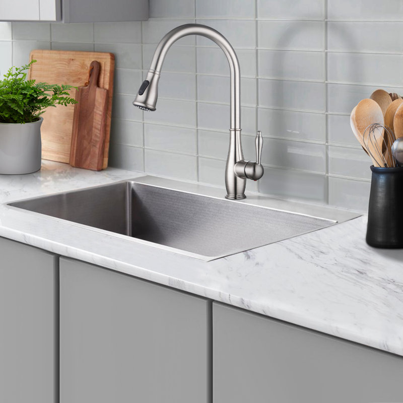 Topcraft Single-Handle Single-Hole Pull-Down Kitchen Faucet