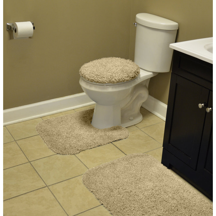 Dextra Multiple Nylon Non-Slip 3 Piece Bath Rug Set