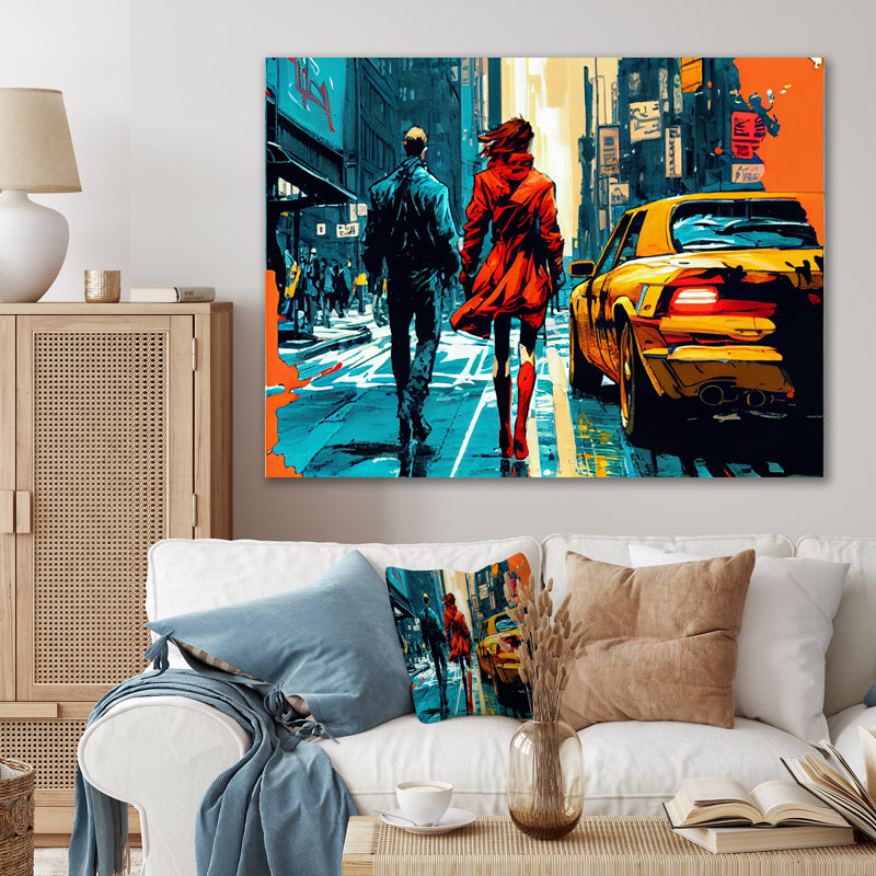 Art mural sur toile New York Love II - City New York, H 34 po x l 44 po x P 1,5 po, Toile tendue