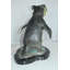 Statue pingouin Rockhopper en bronze 20 po sur base de marbre 16 po x 15 po x H 20 po