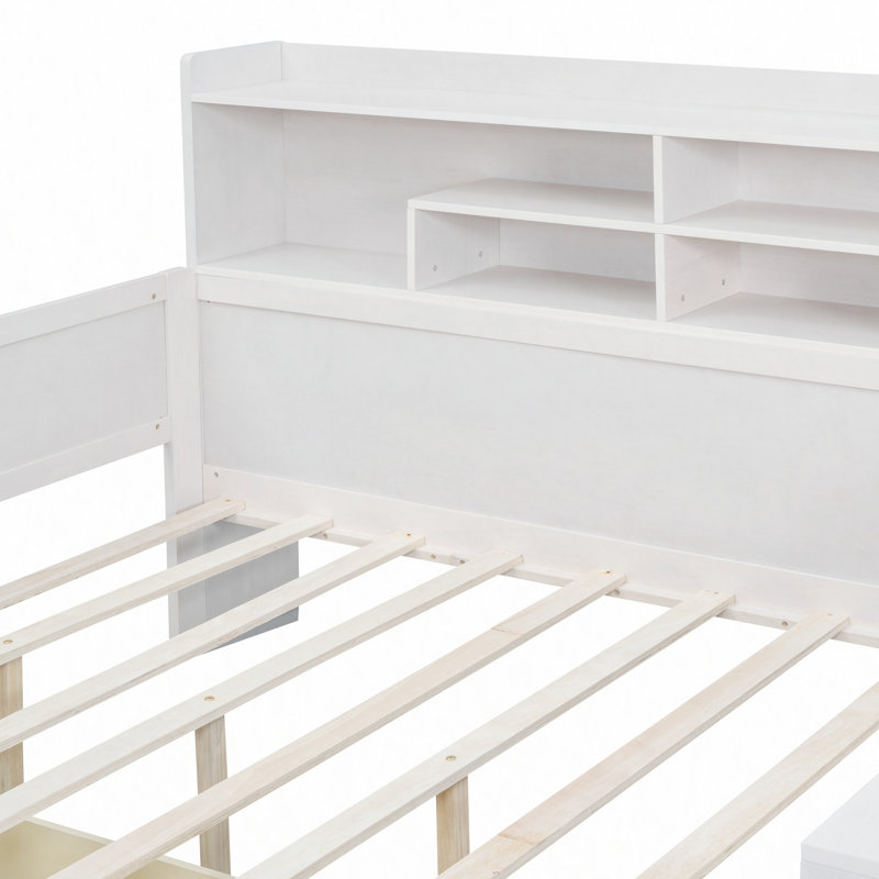 Multi-functional Bed with Two Storage Drawers and Study Desk