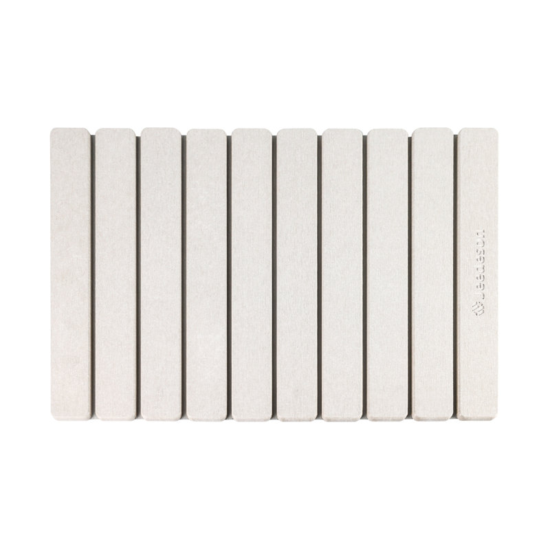 15.4 In. X 23.6 In. Diatomaceous Earth Bathroom Mat, Folding Model Stone Bath Mat, Beige